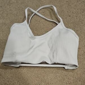 Zenana Strappy Ribbed Padded Bralette – White, Small